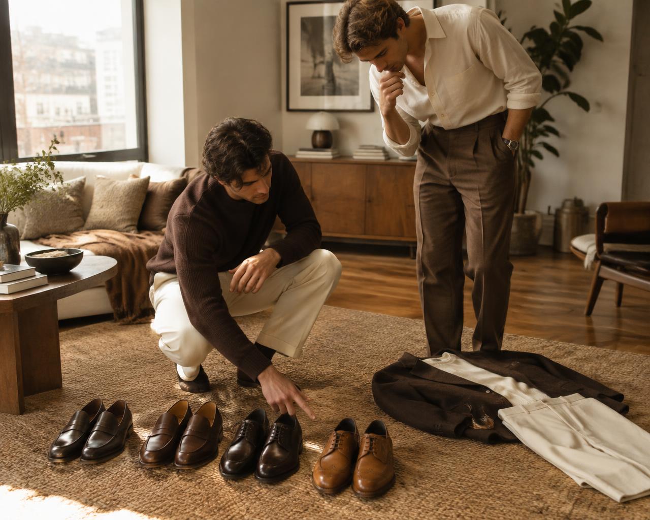 Choosing footwear to match an outfit